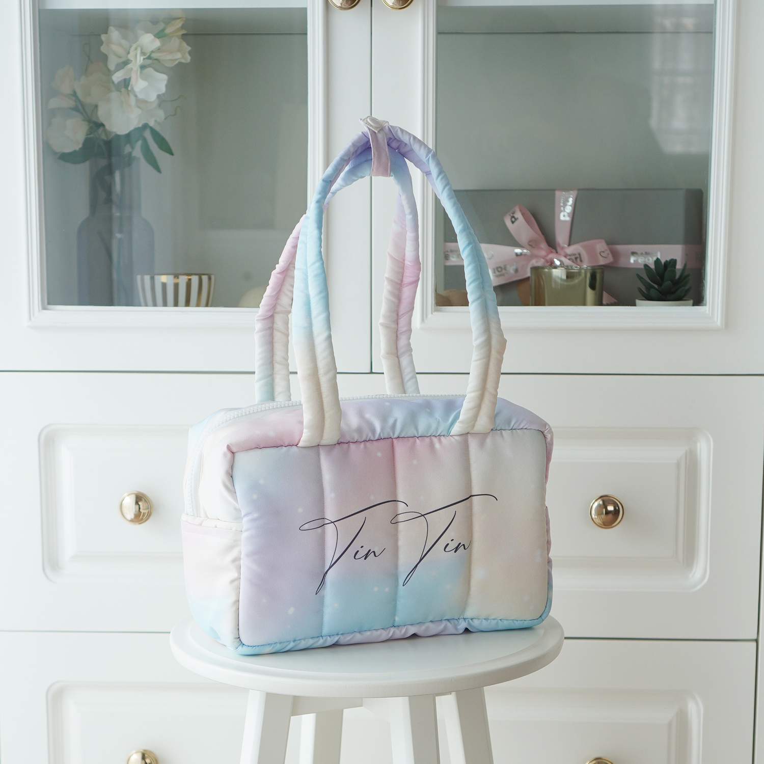 Fluffy Bowling Bag กระเป๋านุ่มนิ่ม ทรง Bowling สั่งทำใส่ข้อความ ลาย Cotton Candy