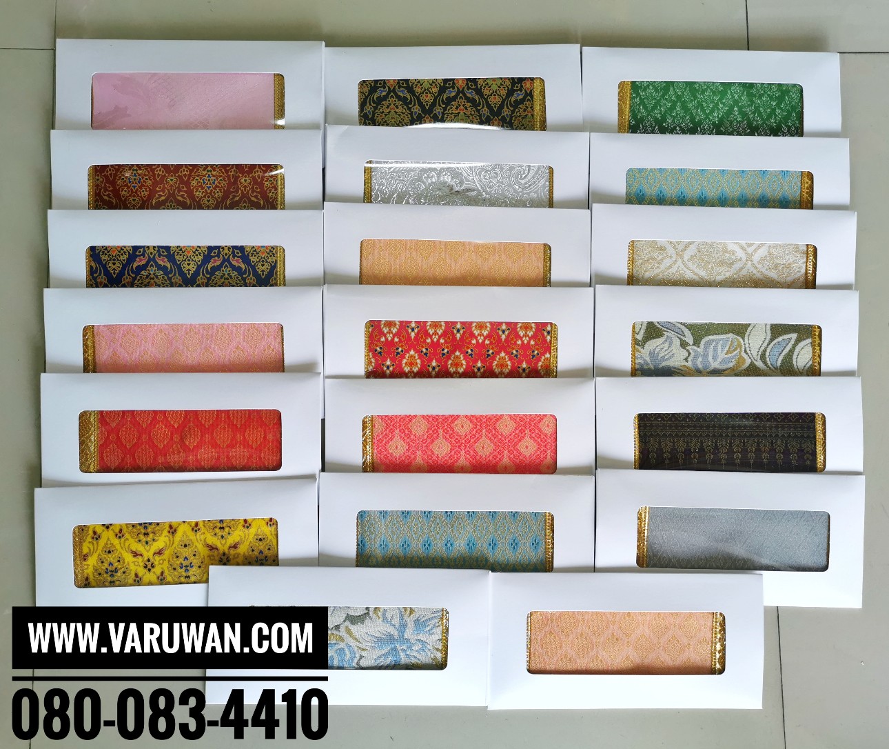 ซองใส่ปัจจัยถวายพระ ผ้าลายไทย