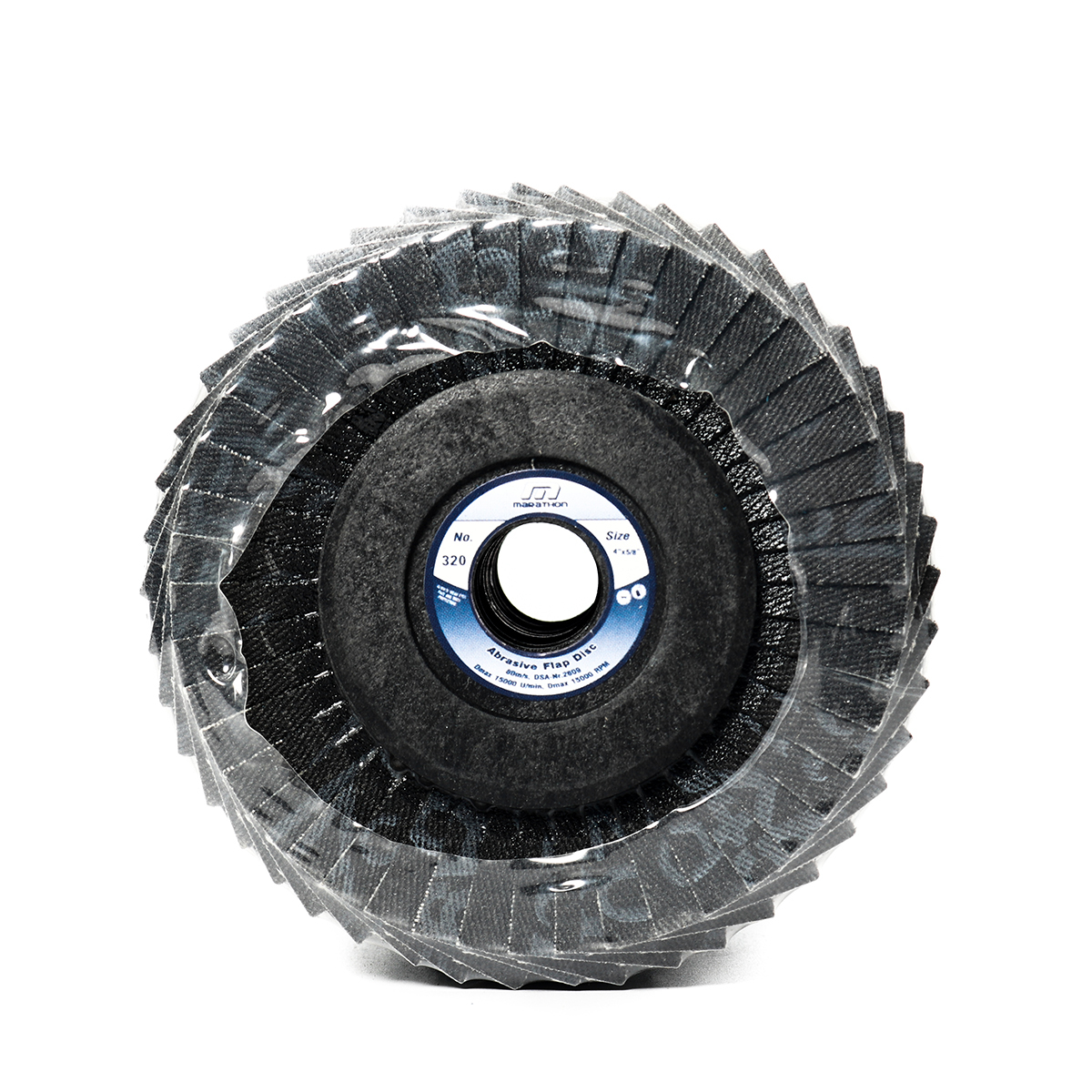 แผ่นเจียรทรายซ้อนหลังอ่อน MARATHON 4 นิ้ว No.320 Flap Disc Aluminum Oxide (10อัน/กล่อง)