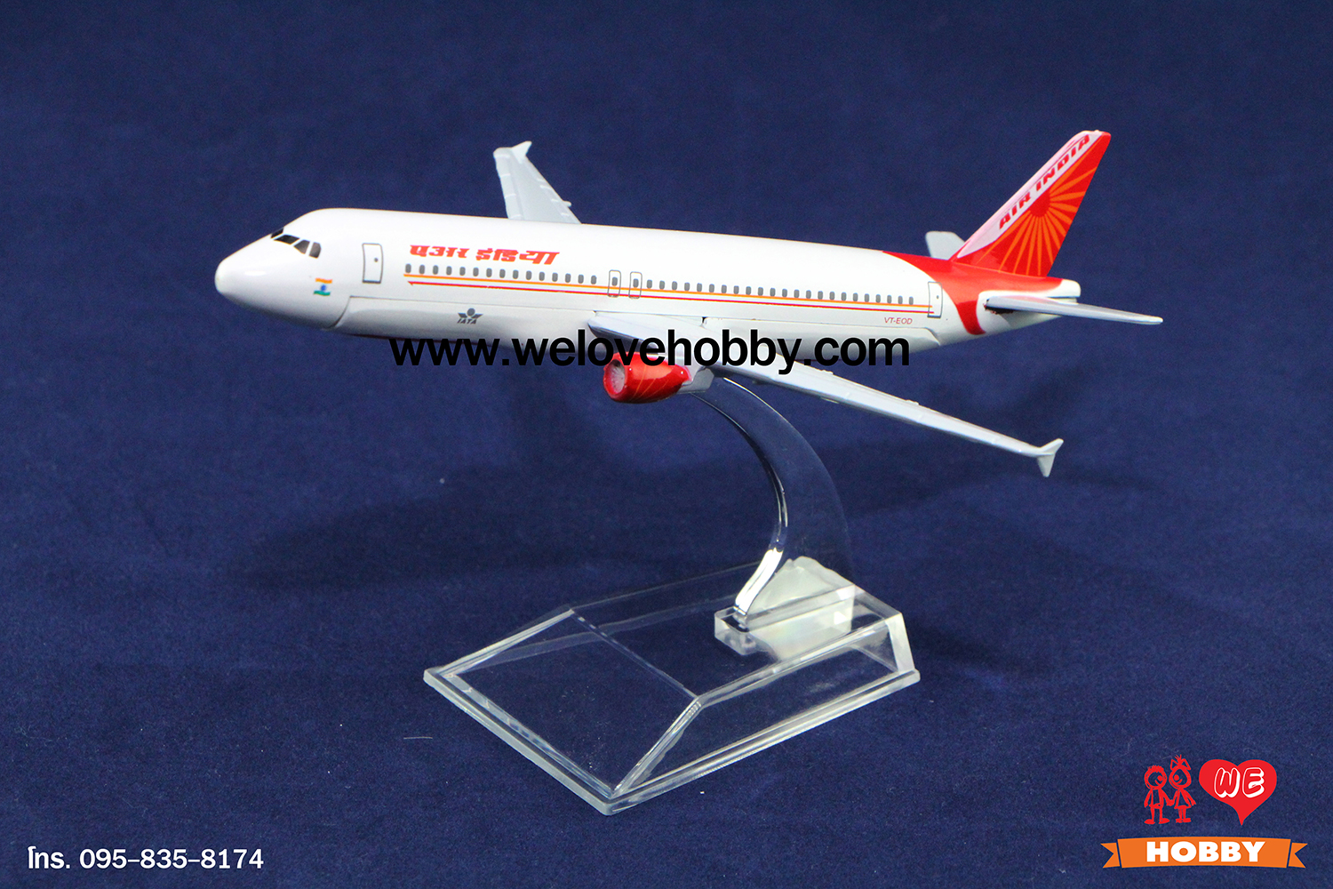 โมเดลเครื่องบิน Indian Airlines 2 สีขาว-แดง อินเดีย (Airbus A320)