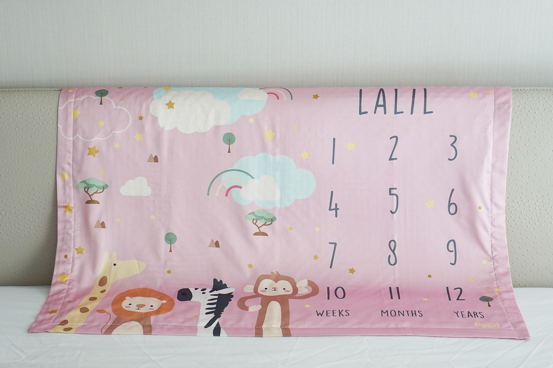 ผ้าห่ม Milestone ลาย Safari - Pink
