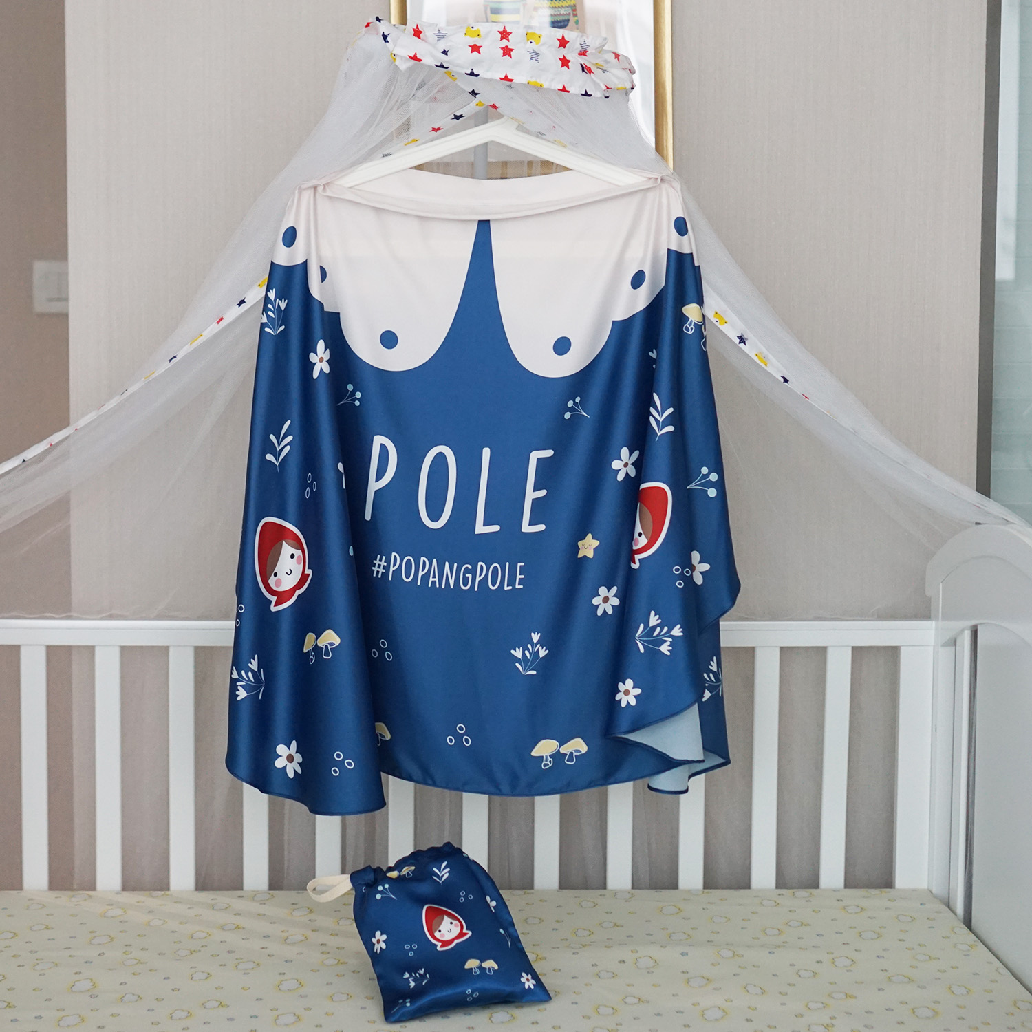 ชุดของขวัญเด็กแรกเกิด NP2 ผ้าคลุมให้นม + หมอนรองให้นม ลาย Little Red Riding Hood - Navy
