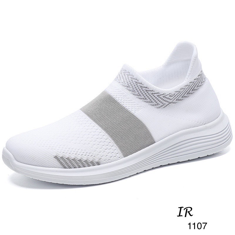 รองเท้าผ้าใบสวมผ้าทอสไตล์ Sport (สีขาว)