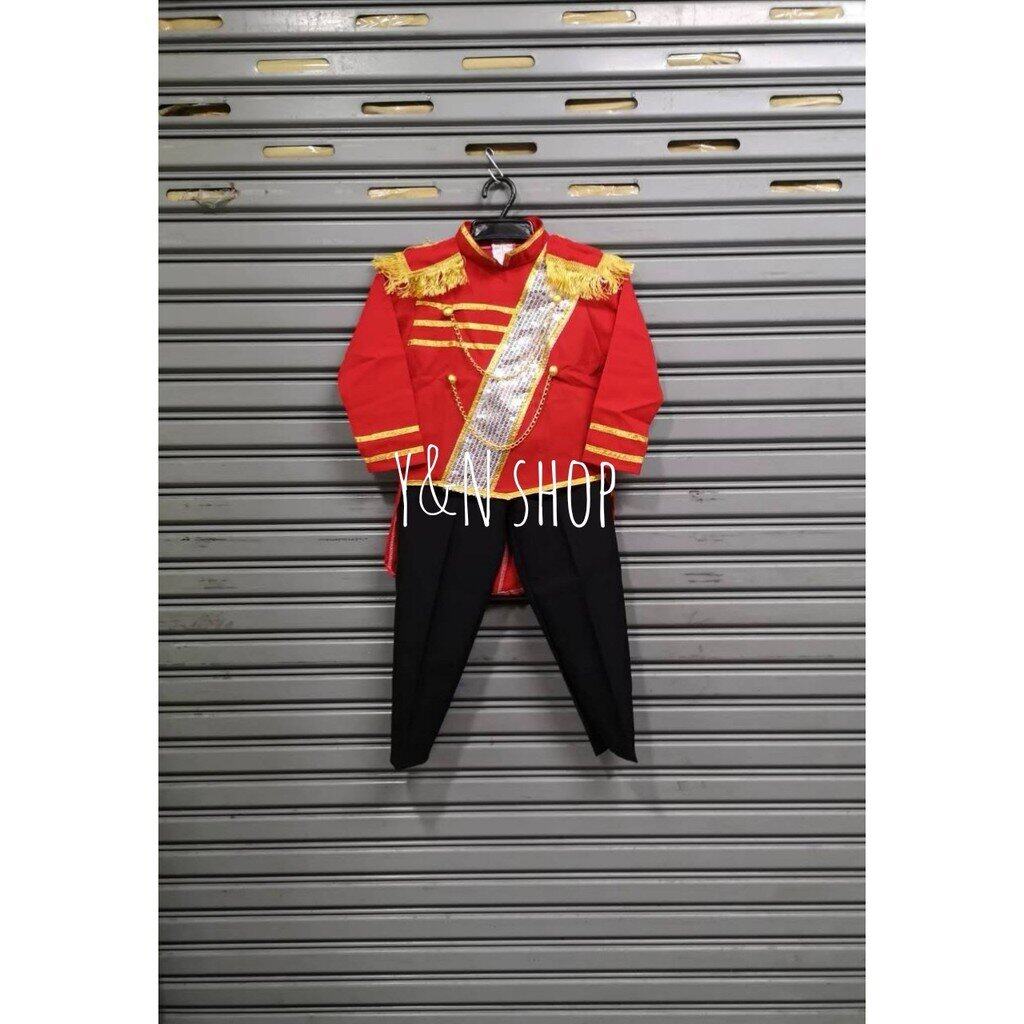 Y&NShop ชุดดรัมเมเยอร์ ชุดเชียร์ลีดเดอร์ เด็กชายอนุบาล-ประถมต้น สายสะพายเงิน