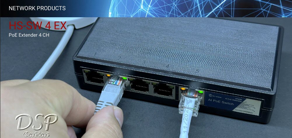 ขายถูก HIVIEW HS-SW4EX POE EXTENDER 4 CH อุปกรณ์ช่วยประหยัดสายสัญญาณและช่วยขยายสัญญาณในการติดตั้งกล้องวงจรปิดระบบ IP ประกันศูนย์