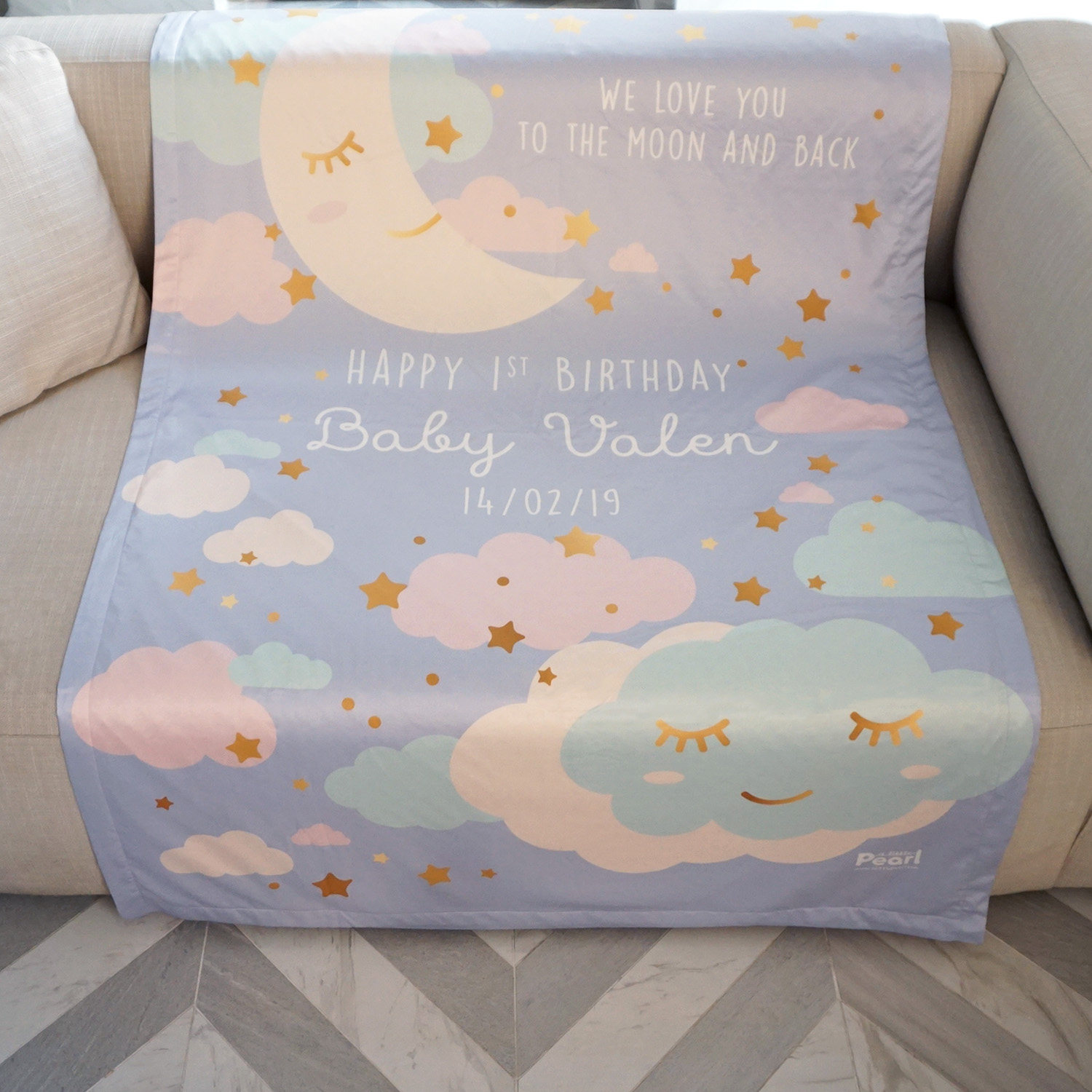 ผ้าห่ม ลาย Moon - Lavender ไซส์ใหญ่ 100x150cm