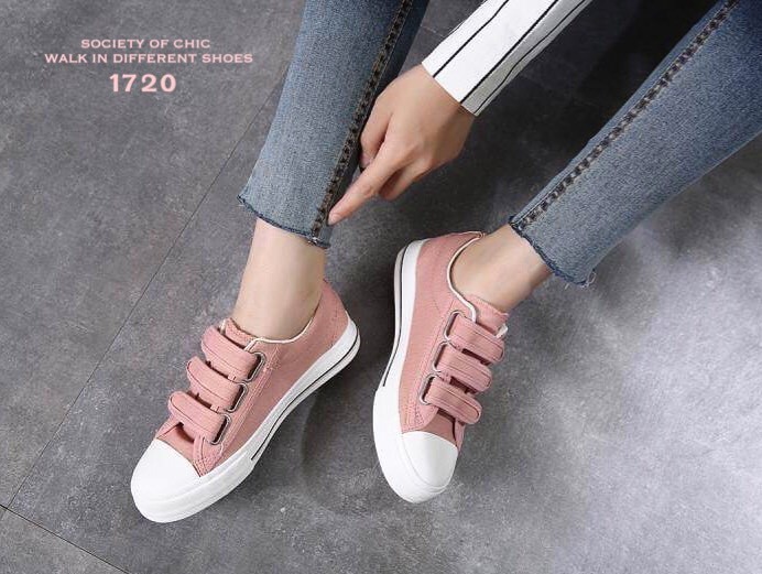 รองเท้าผ้าใบเมจิกเทป Style FILA (สีดำ)