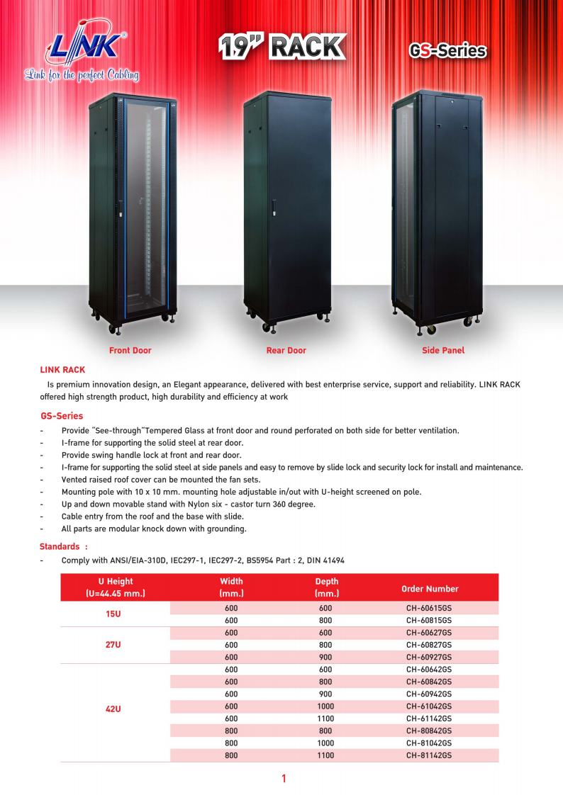 ขายถูก LINK 19” ตู้ LINK 19″ GLASS RACK 15U, (60 x 60 x 88 cm.) Black *ส่งฟรีเขต กทม.และปริมณฑล*