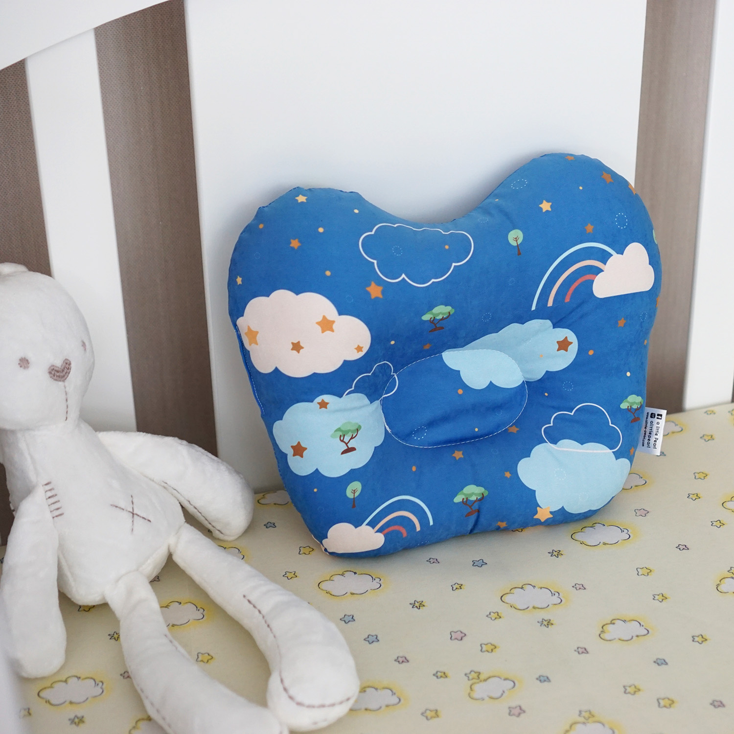 หมอนเด็ก หมอนหลุม Baby Pillow สั่งทำใส่ชื่อ ลาย Safari - Dark Blue