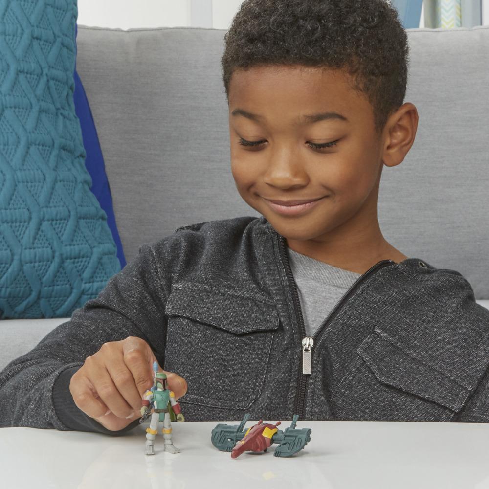 Hasbro Star Wars Mission Fleet Gear Class Boba Fett Capture in the Clouds 2.5-Inch-Scale Figure and Vehicle ฮาสโบร สตาร์ วอร์ส หุ่นโมเดลฟิกเกอร์ โบบา เฟทท์ ขนาด 2.5 นิ้ว และ ยานอวกาศ ลิขสิทธิ์แท้