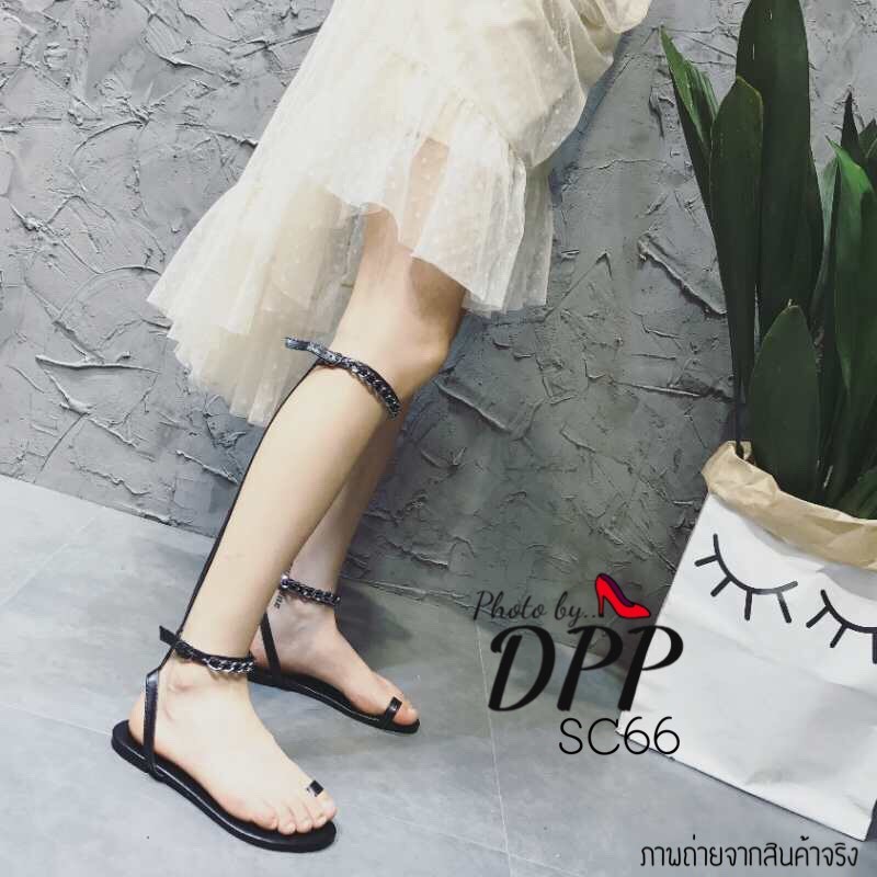 รองเท้าแตะโซ่ข้อสูง (สีดำ)