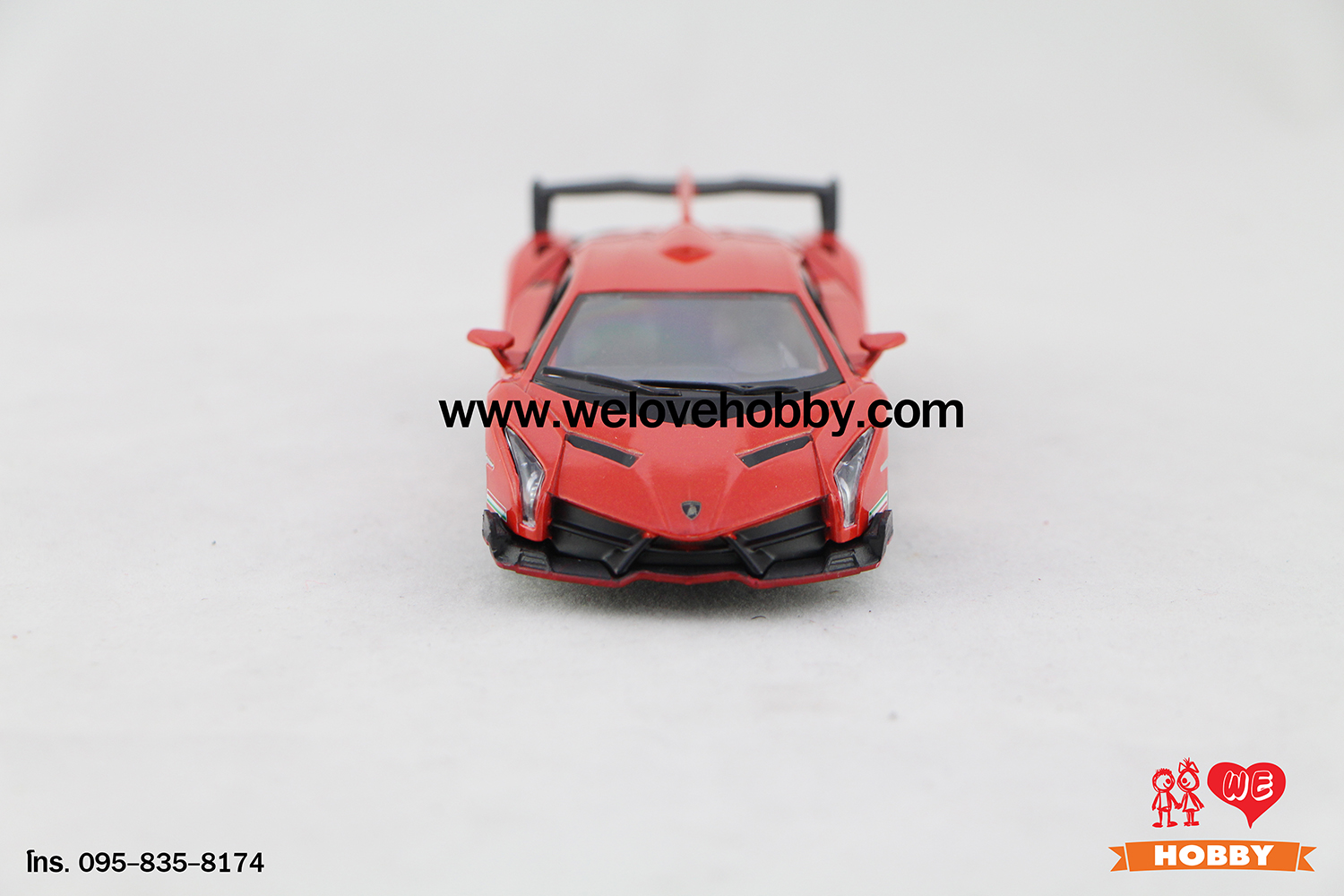 โมเดลรถซุปเปอร์ คาร์ Lamborghini Veneno สีส้ม Scale 1:36