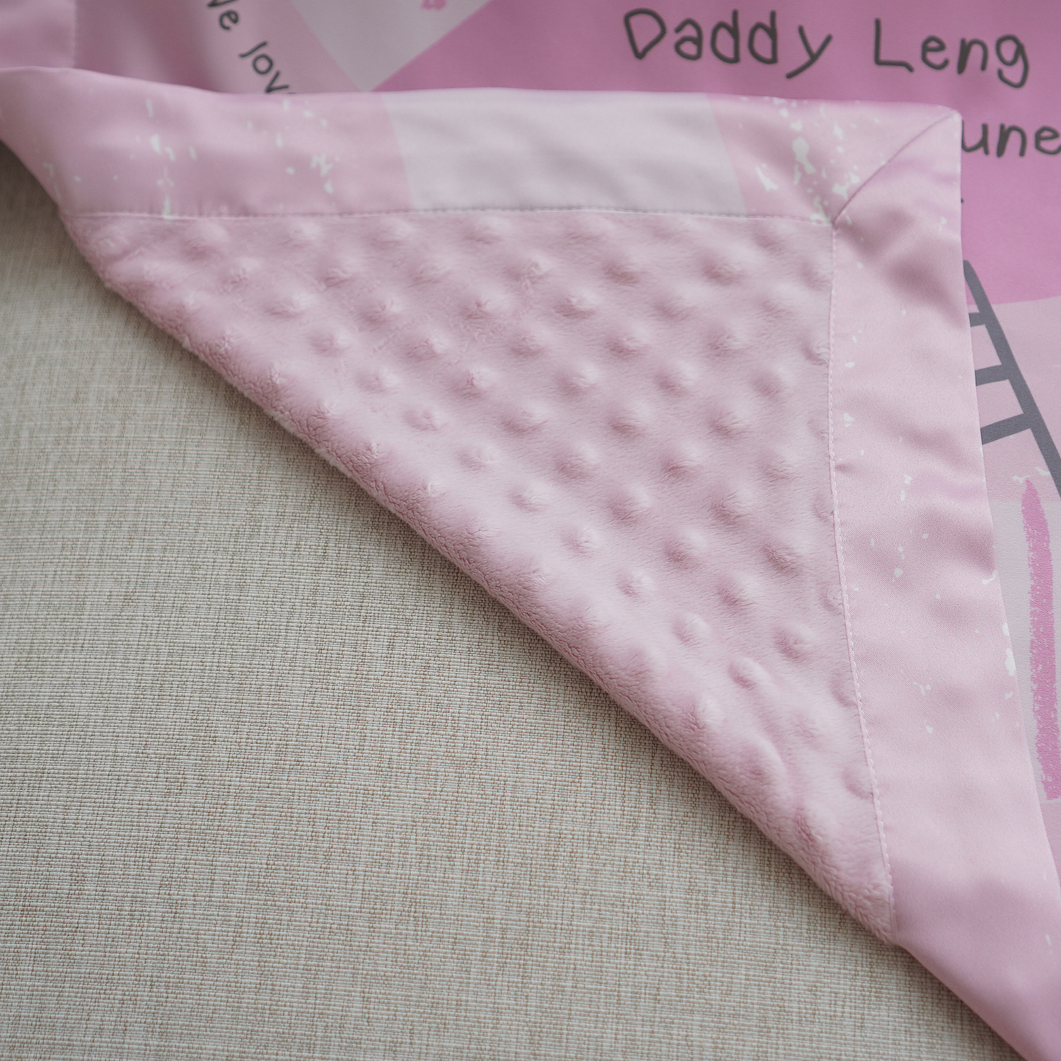 ผ้าห่มเด็ก สั่งทำใส่ชื่อ ลาย Snake and Ladders - Pink