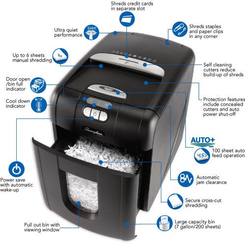ขายถูก เครื่องทำลายเอกสาร GBC รุ่น AUTO+ 100