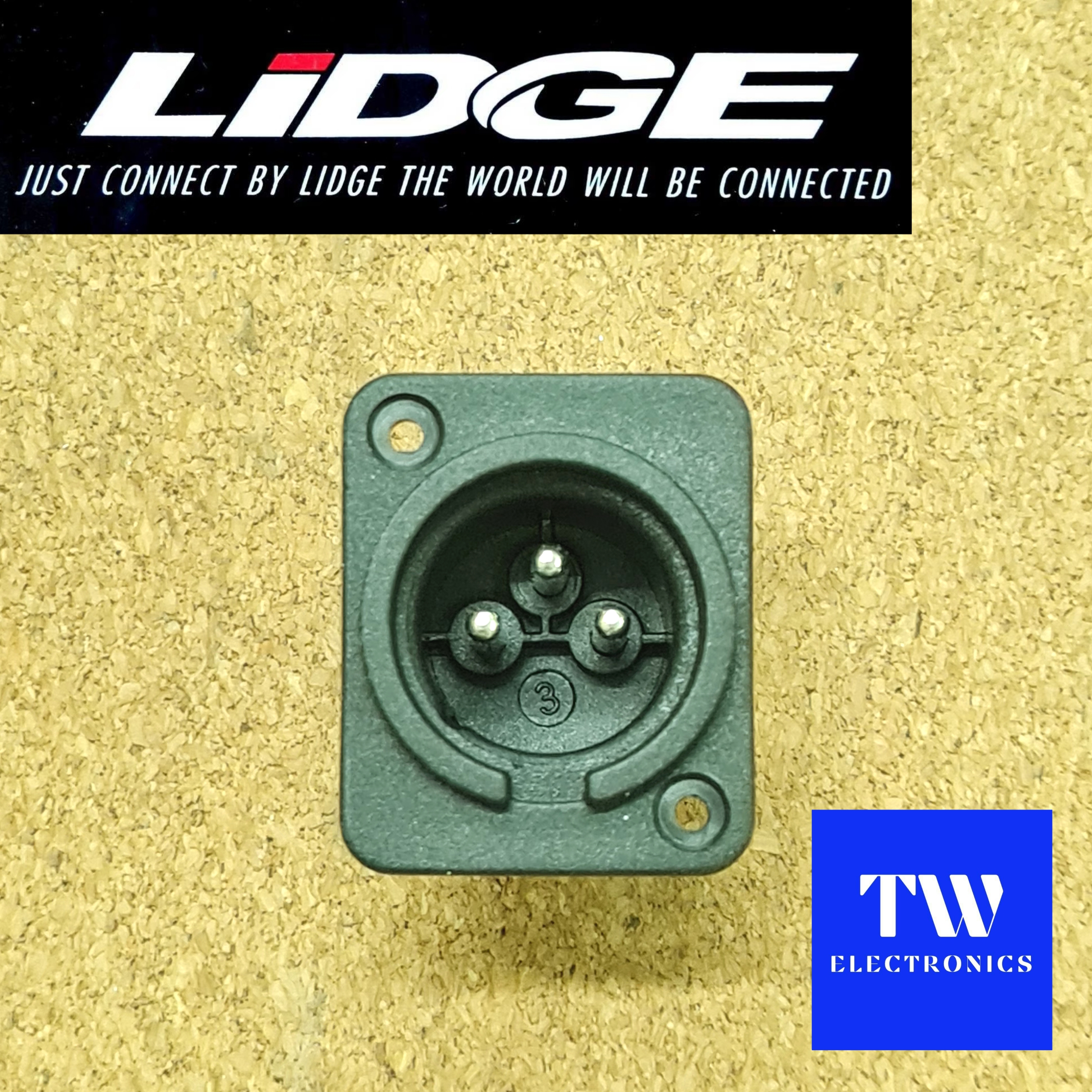 XLR 3P ตัวผู้ ติดแท่น LIDGE / YM-050
