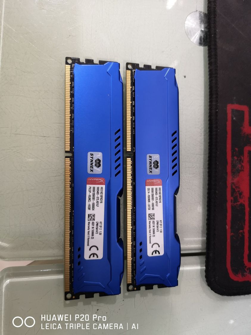16GB. DDR3 PC1600 8GB.X2 KINGSTON HYPERX HX316C10FK2/16 มือสองสภาพดี