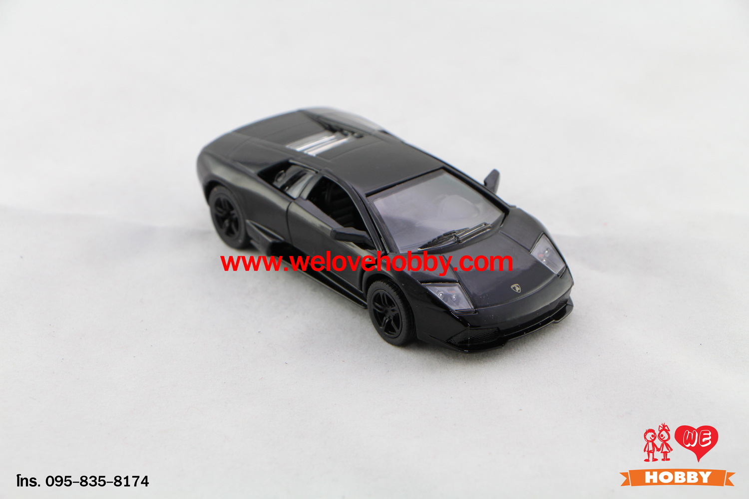 โมเดลรถ Lamborghini Murciélago LP640 สีดำ Scale 1:36