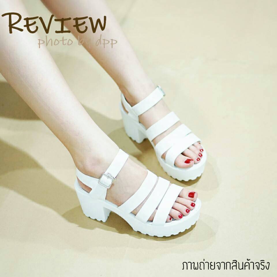 พร้อมส่ง : รองเท้าสไตล์เกาหลีSTYLE NANDA 3สาย(สีขาว)