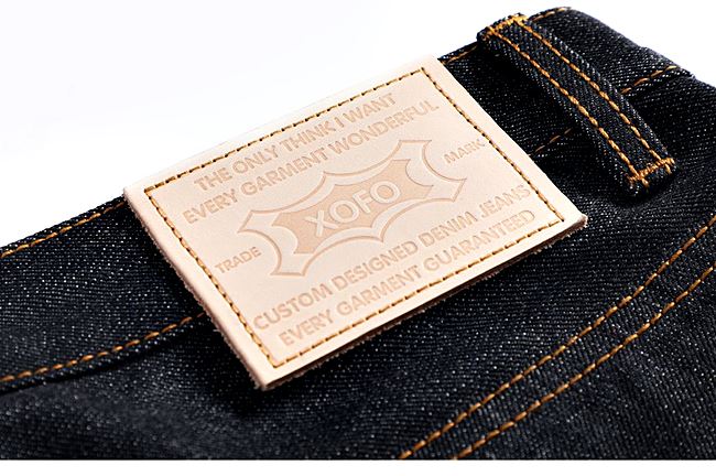 001048 กางเกงยีนส์ XOFO Selvage Denim สไตล์วินเทจ ปักกระเป๋าหลัง Harajuku Straight loose ผ้าริมแดง Size 28-36