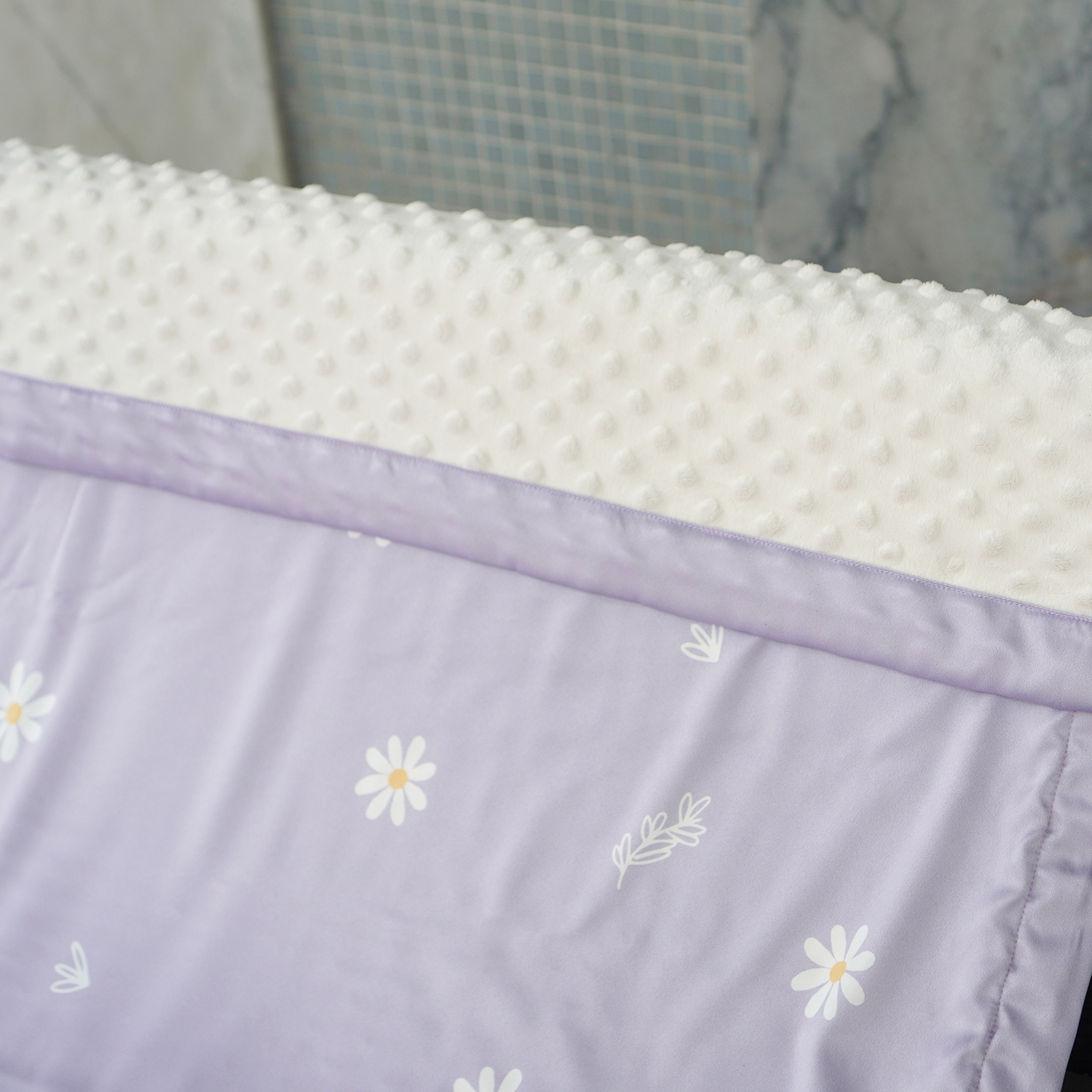 ผ้าห่ม ใส่ชื่อ ลาย Daisy - Lavender