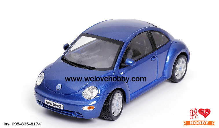 โมเดลรถ Maisto Volkswagen New Beetle สีน้ำเงิน Scale 1:18 (Caltex The New Beetle Collection คันใหญ่)