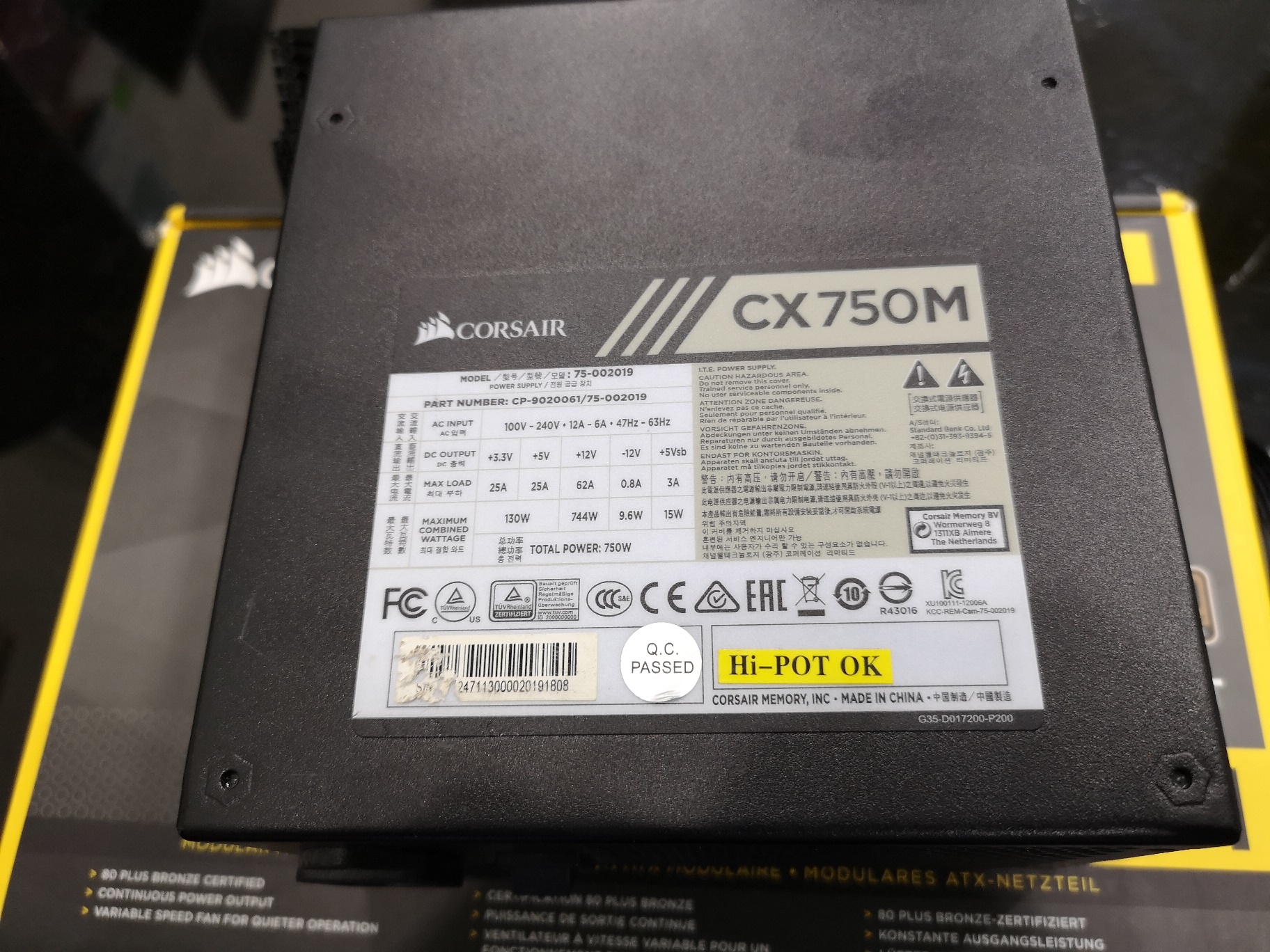 CORSAIR CX750M ประกัน 4ปี 1เดือน