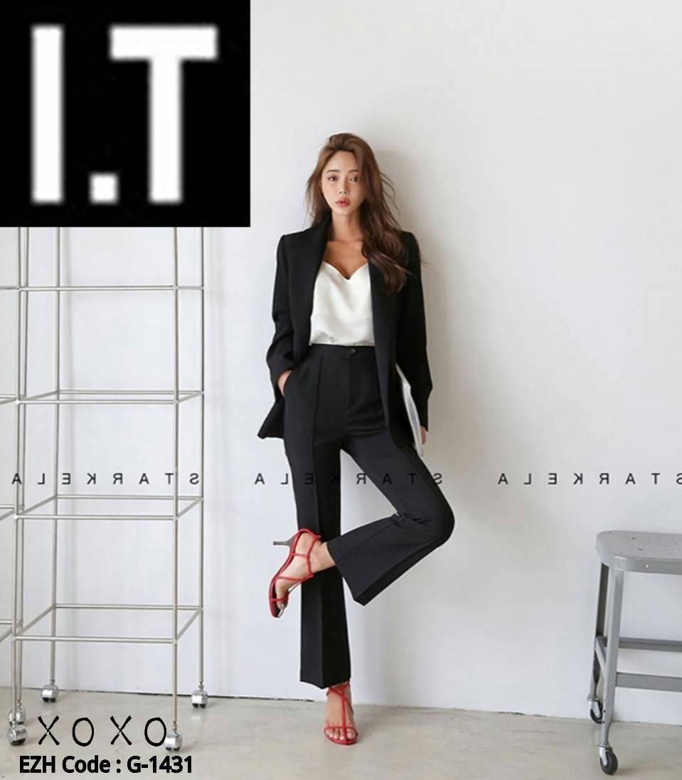 รองเท้าส้นสูงแต่งสายรัดไขว้ (สีดำ)