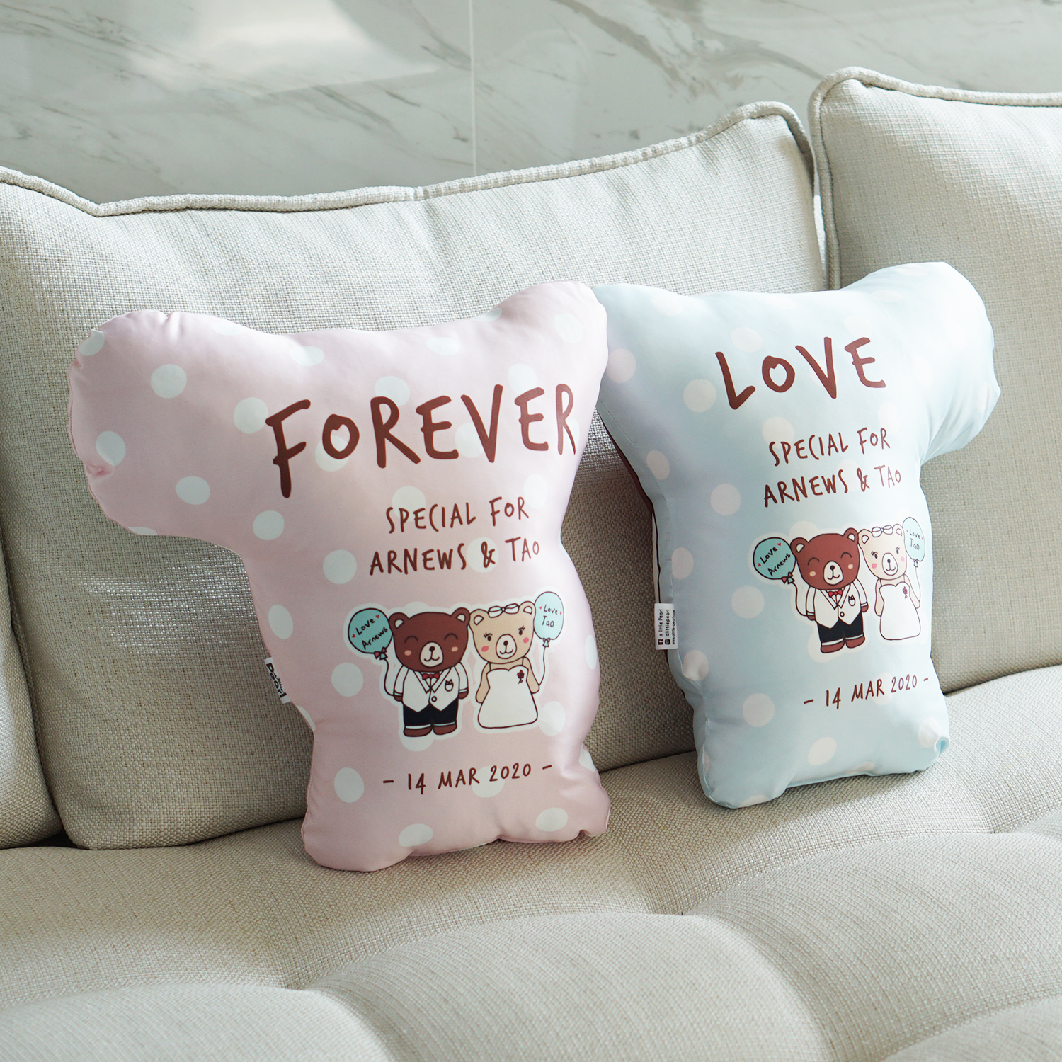 หมอนสั่งทำใส่ชื่อ ลายหมี - Teddy