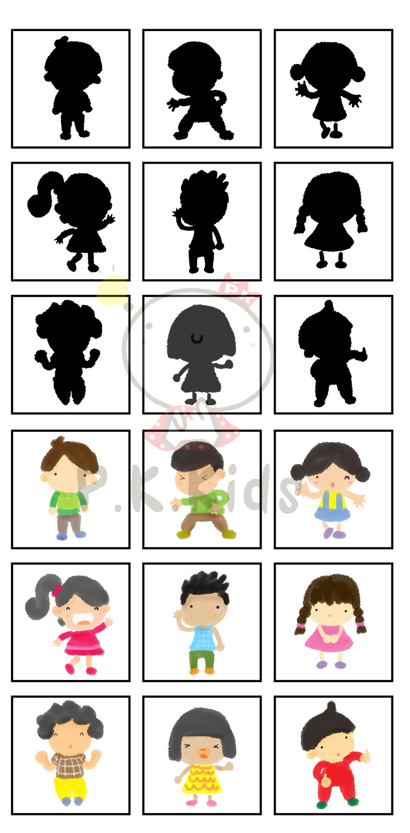 จับคู่ภาพกับเงา : เด็ก