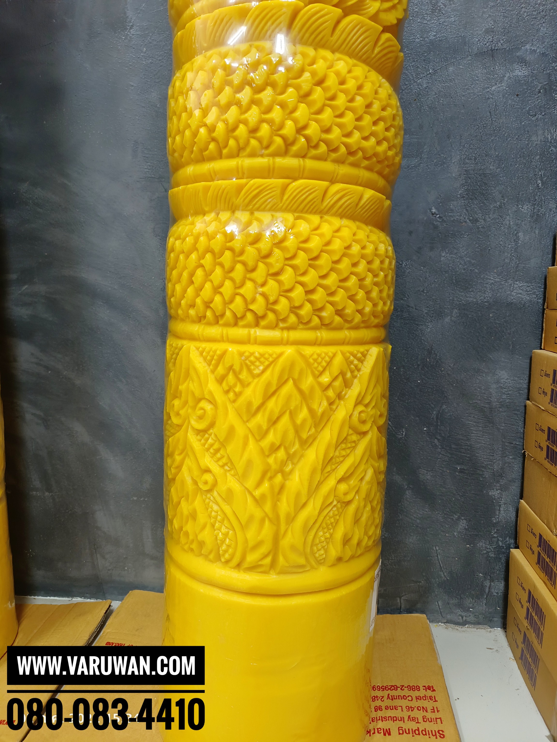 เทียนพรรษาแกะลายมังกร ขนาด 32x200 ซม.