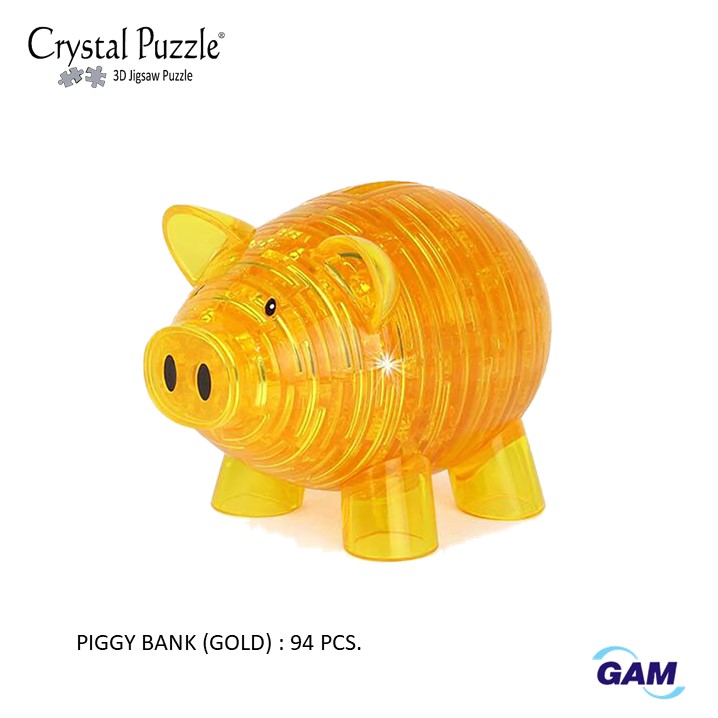 Golden Piggy Bank_3D Crystal Puzzle