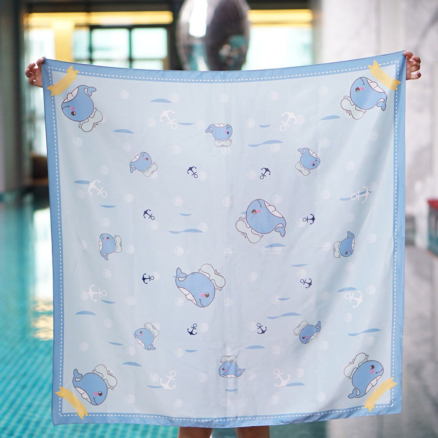 ผ้าพันคอ ลาย Whale พร้อมส่ง