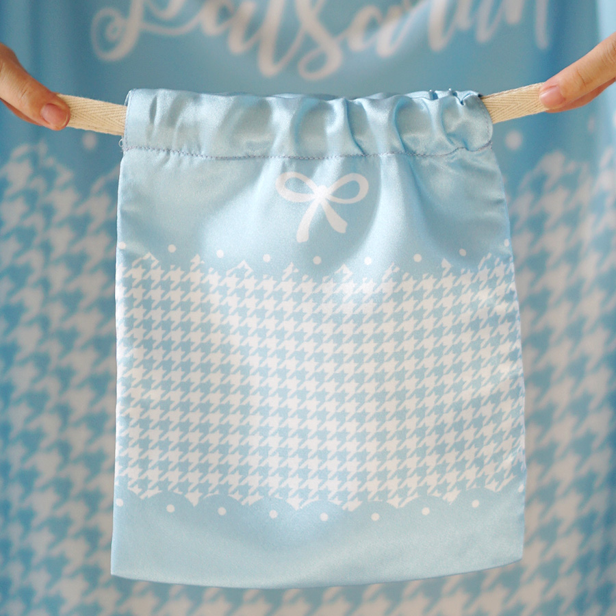 ผ้าคลุมให้นม สั่งทำใส่ชือ ลาย Houndstooth - Blue