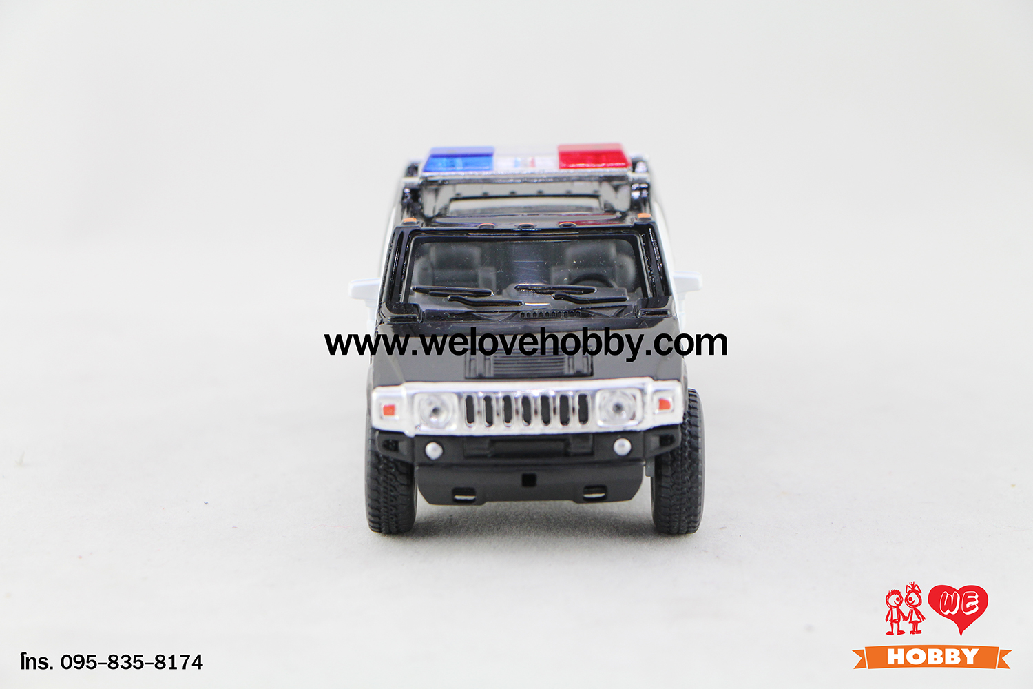 โมเดลรถตำรวจ 2005 Hummer H2 SUT สีดำ-ขาว Scale 1:40 มีล้ออะไหล่