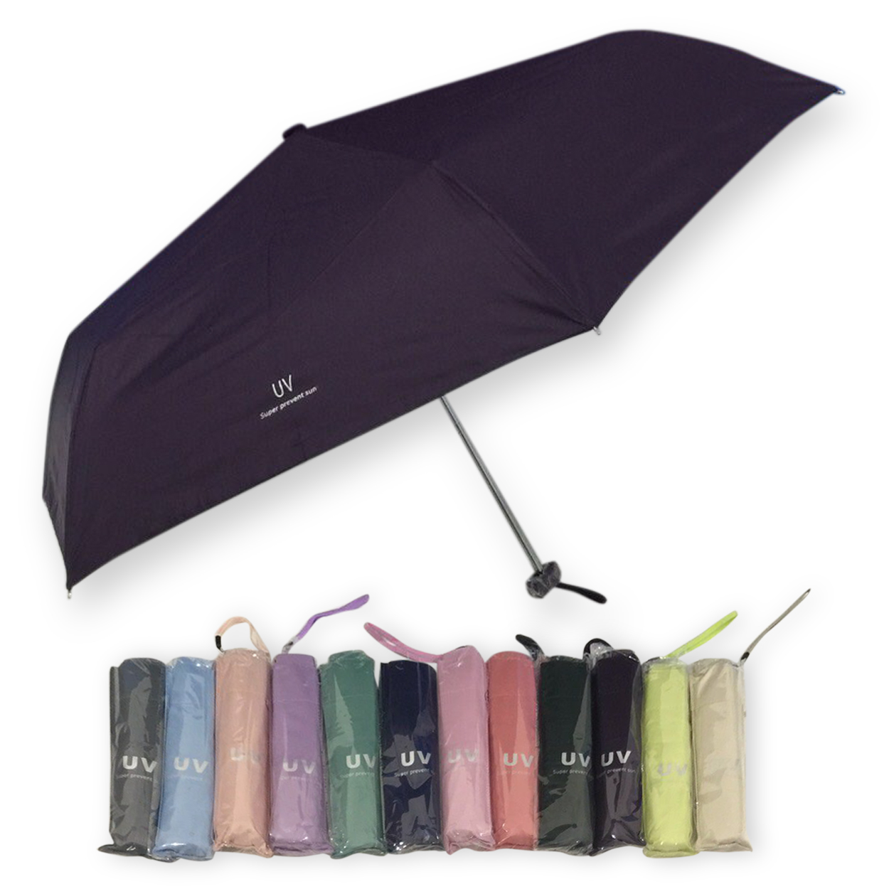 ร่มGBU3ตอนแบนเบารหัสGM345ยูวีดำ