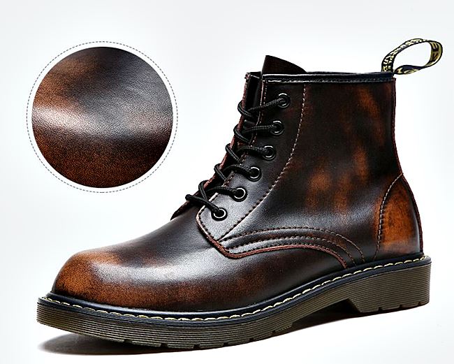 01058 รองเท้าบูท LZDZN Martin Boots Leather Shoes high สไตล์วินเทจ [ชาย/หญิง] Size 38-44