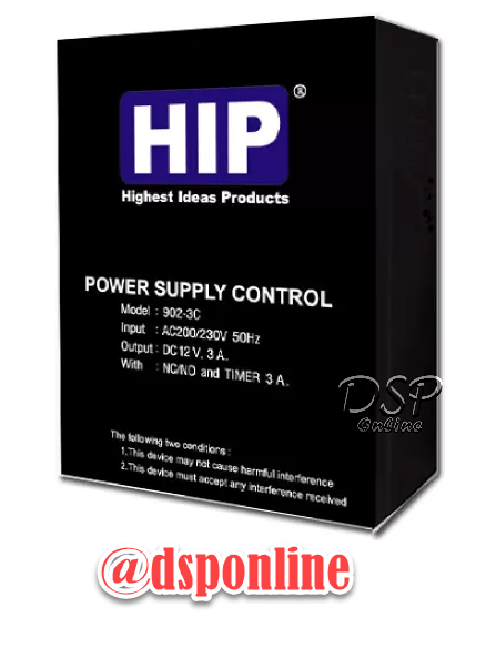 ขายถูก HIP ตู้ Power Supply 902-3C ,12V 3A (มีช่องใส่ Batt 12V3AH ต้องซื้อเเบตเพิ่ม) สำหรับ Access Control