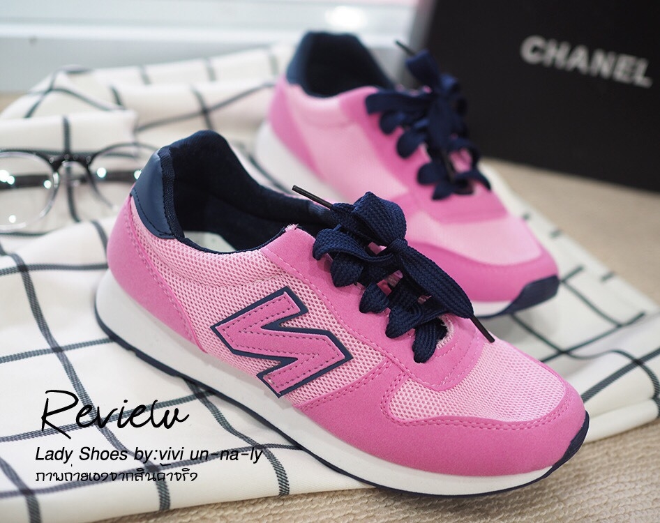 รองเท้าผ้าใบ Style NB ทรง sport (สีชมพู)