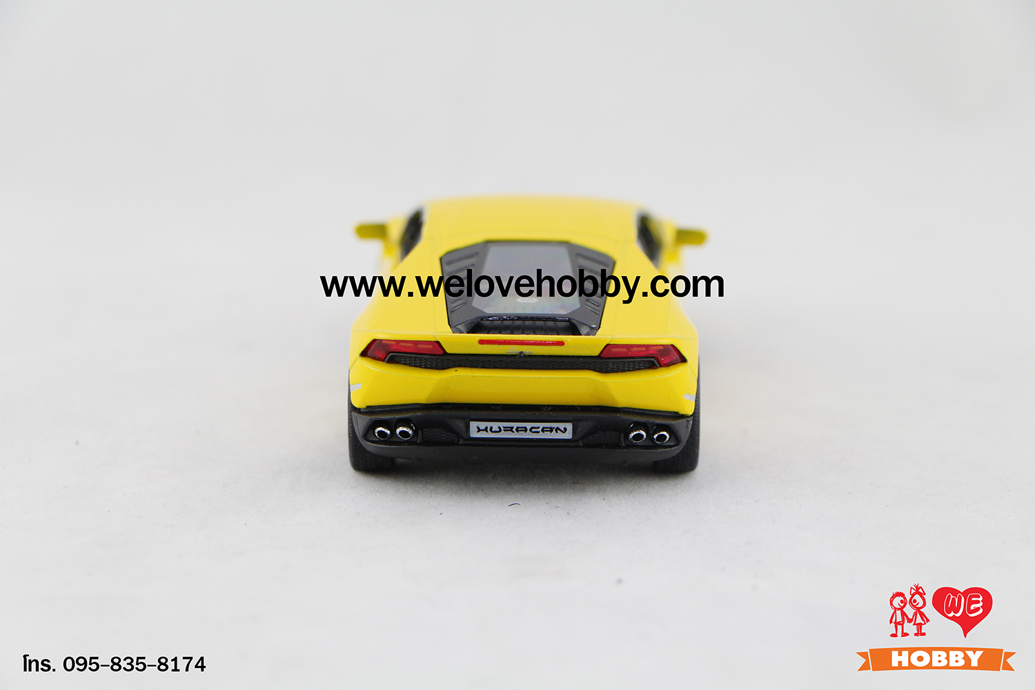 โมเดลรถซุปเปอร์ คาร์ Lamborghini Huracán LP610-4 สีเหลือง Scale 1:36