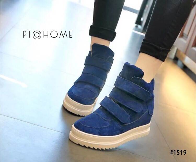 รองเท้าผ้าใบสไตล์ Buckle Boot (สีแดง)