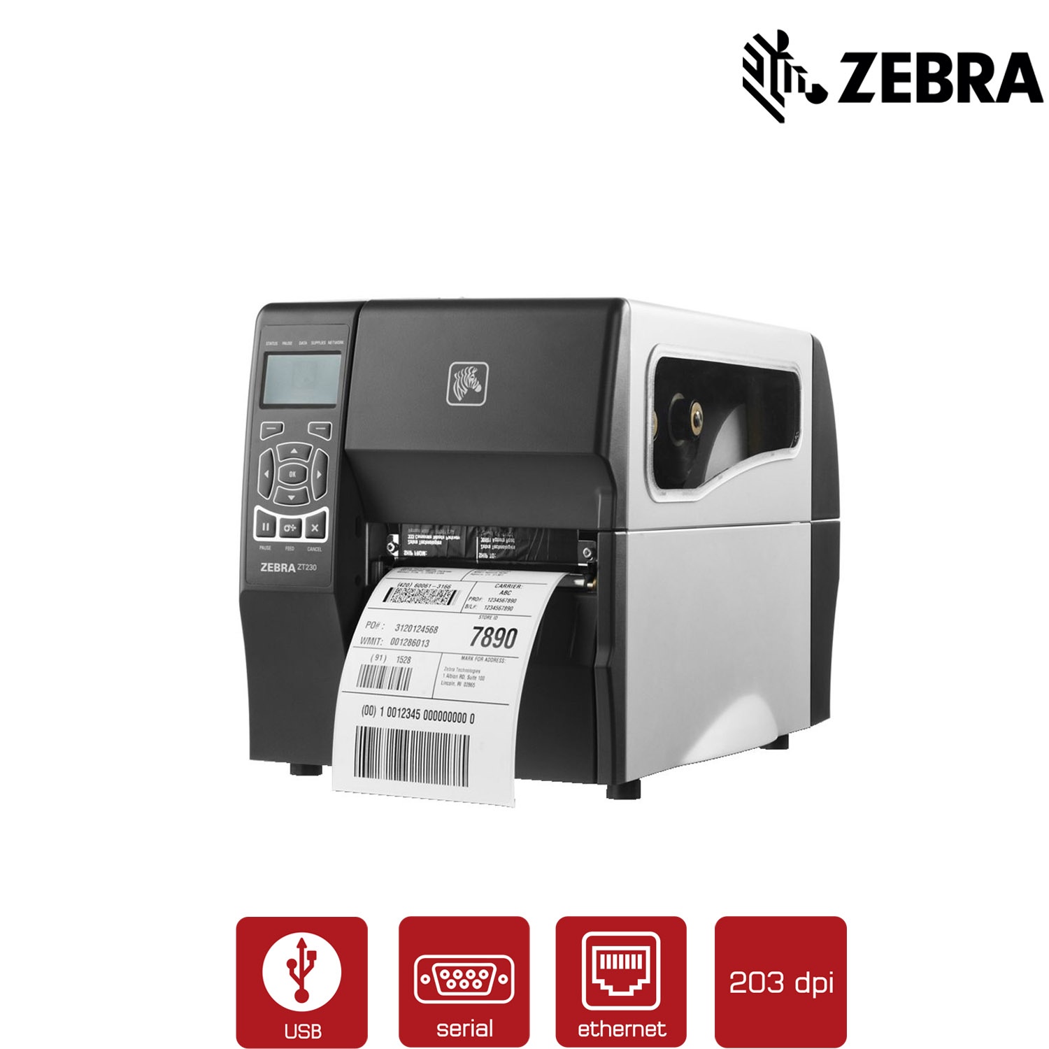 ขายถูก เครื่องพิมพ์บาร์โค้ด Zebra ZT230 Printer Barcode 300dpi รับประกัน1ปี