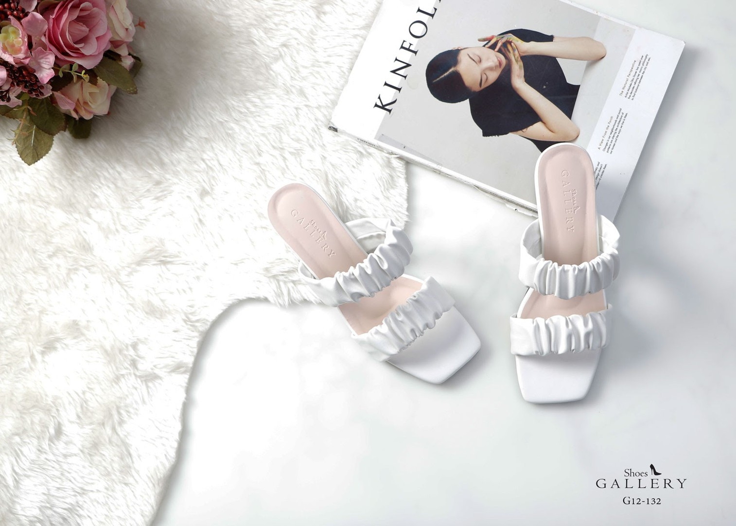 รองเท้าส้นเตี้ยสองตอน (สีฟ้า)