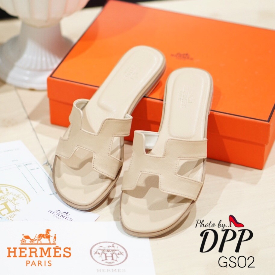 รองเท้าแตะ Style Hermes (สีครีม)
