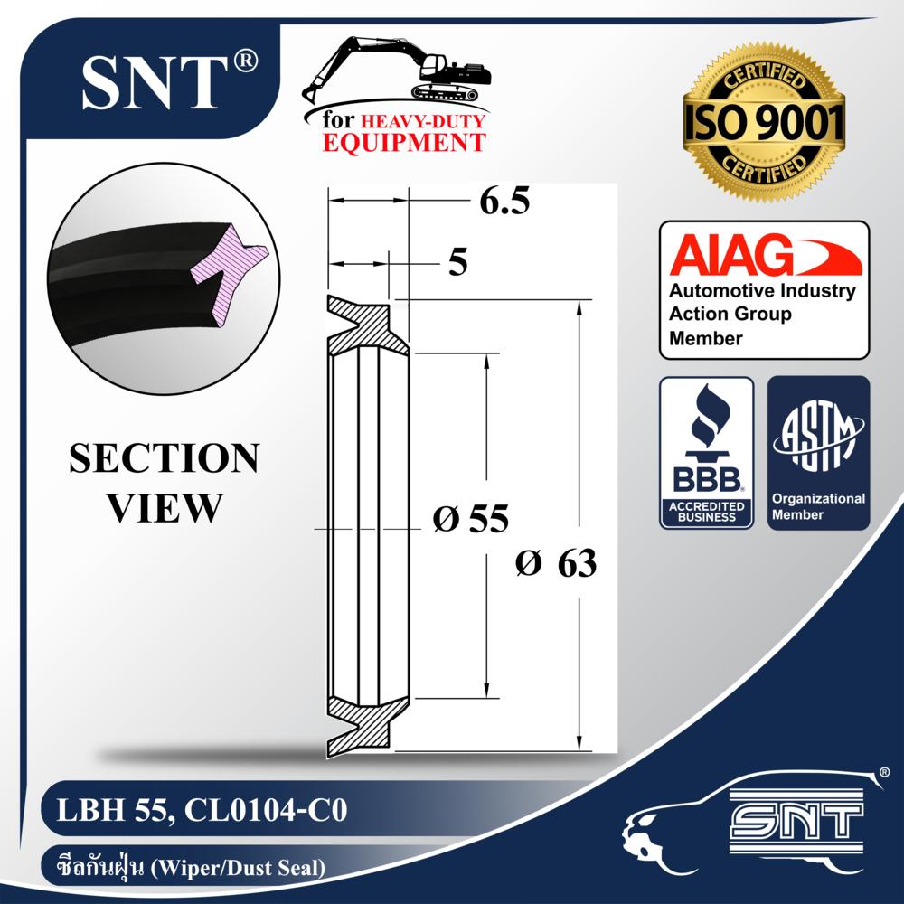 SNT ซีลกันฝุ่น LBH-55, Wiper Seal - P/N CL0104-C0, LBH55, CL0104C0 (Dust Seal)
