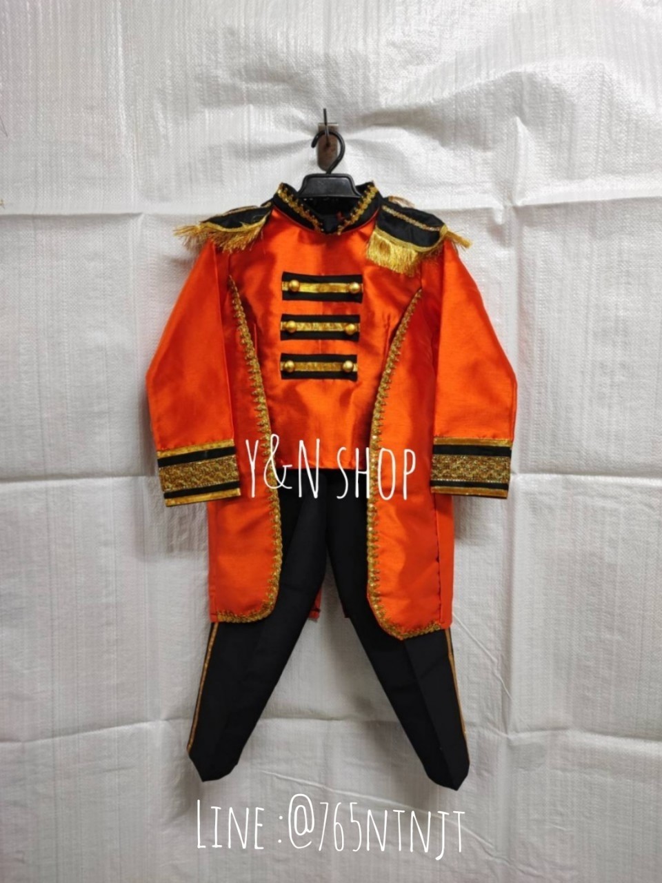 Y&NShop ชุดดรัมเมเยอร์ ชุดเชียร์ลีดเดอร์ เด็กชายอนุบาล-ประถมต้น ชุดผ้าไหมอิตาลี