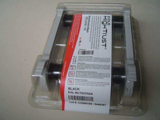 ขายถูก หมึกดำ Black Monochrome Ribbon (2000 Cards/Roll) สำหรับเครื่องพิมพ์บัตร Evolis Zenius and Primacy
