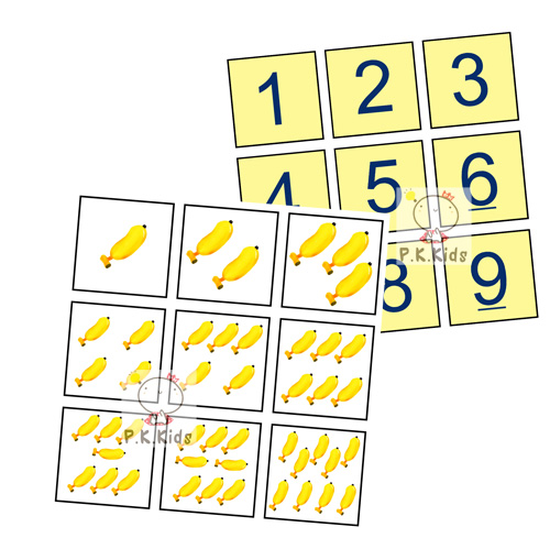 จับคู่กล้วยกับตัวเลข