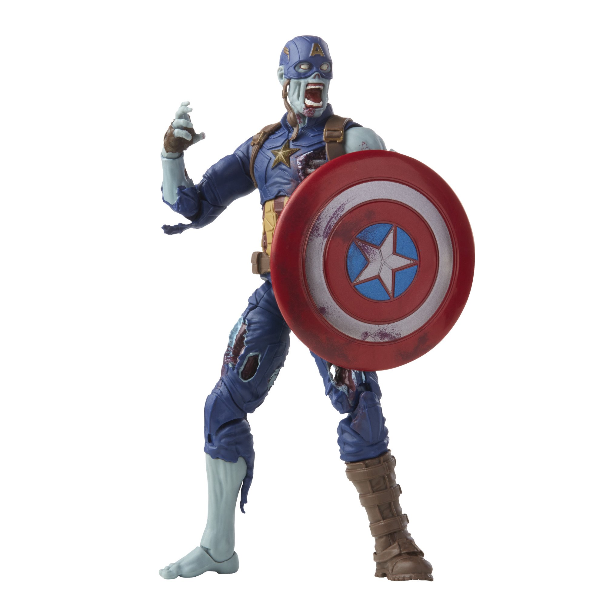 Hasbro Marvel Legends Series What If Zombie Captain America 6-inch Figure ฮาสโบร มาร์เวล เลเจนด์ ซีรี่ย์ส หุ่นโมเดลฟิกเกอร์ วอท อีฟ ซอมบี้ กัปตัน อเมริกา ขนาด 6 นิ้ว ลิขสิทธิ์แท้