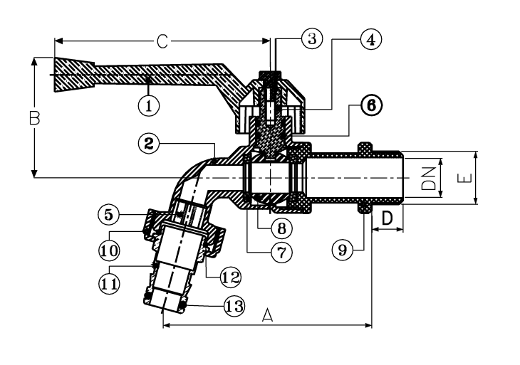 ซันวา ก๊อกน้ำ บอลวาล์วชุบ SV 3/4"