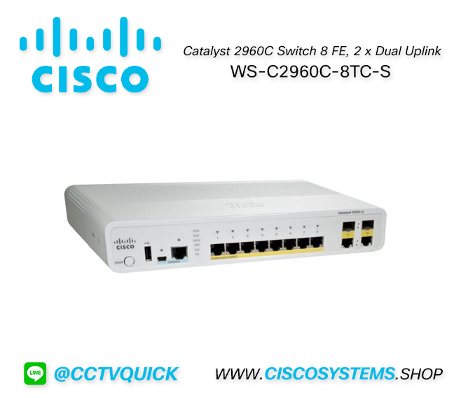 EOL WS-C2960C-8TC-S (Cisco Catalyst 2960C Switch 8 FE, 2 x Dual Uplink,Lan Lite) ** WS-C2960L-8TS-LL